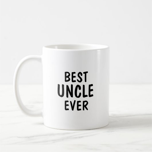 Best Uncle Ever Minimalist Typography Gift コーヒーマグカップ (左)