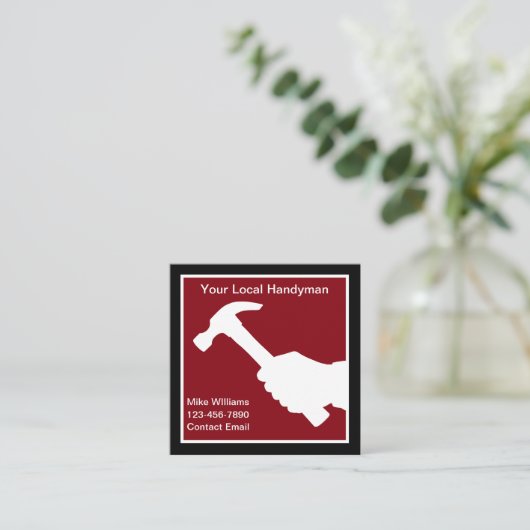 Best Unique Handyman Business Cards Design スクエア名刺 (スタンド正面)