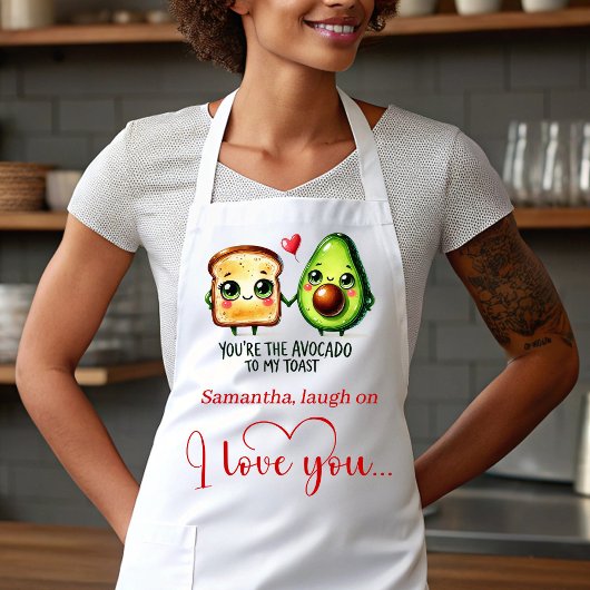 Best Valentine’s Gift Funny Food Apron Custom Name エプロン