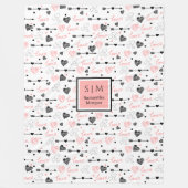 Best Valentine’s Gift Personalized Heart Sketch  フリースブランケット (正面)