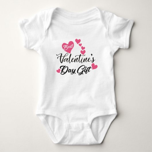Best Valentines Day Baby Bodysuit - Cute Gift Desi ベビーボディスーツ (正面)