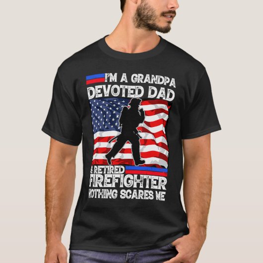 Best Veteran Firefighter Retired Grandpa Dad Fathe Tシャツ (正面)