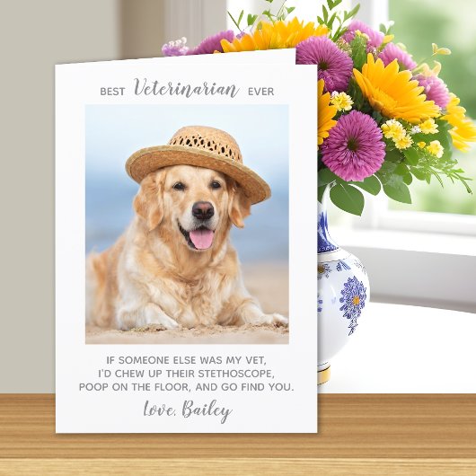 Best Veterinarian Ever Personalized Pet Photo サンキューカード