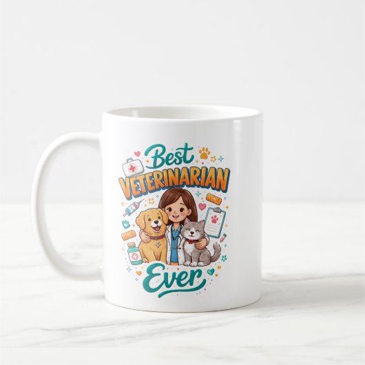 Best Veterinarian Ever | Vet Appreciation Doctor’s コーヒーマグカップ (左)