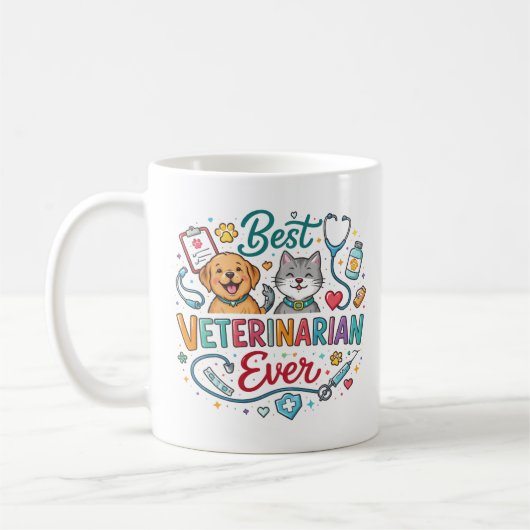 Best Veterinarian Ever | Vet Appreciation Doctor’s コーヒーマグカップ (左)