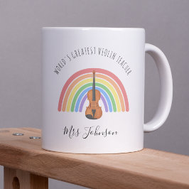 Best Violin Teacher Rainbow Music Thank you Gift コーヒーマグカップ