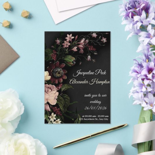 best wedding purple card アクリル招待状 (インサイチュ (ウェディング))