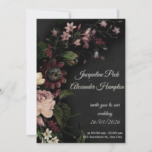 best wedding purple card 招待状 (正面)