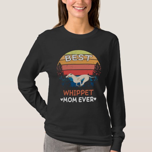 Best Whippet Mom Ever Retro Vintage Tシャツ (正面)