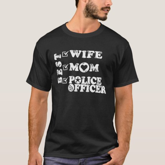 Best Wife Mom Police officer Law enforcement Tシャツ (正面)