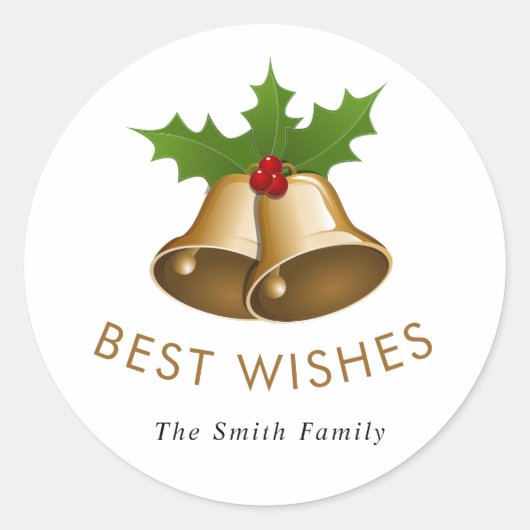 Best Wishes Jingle Bells Smith Family ラウンドシール (正面)