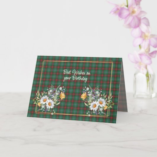 Best Wishes On Birthday Manitoba Provincial Tartan カード (蘭)