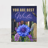Best Writer Book Theme Greeting Card for an Author カード (正面)