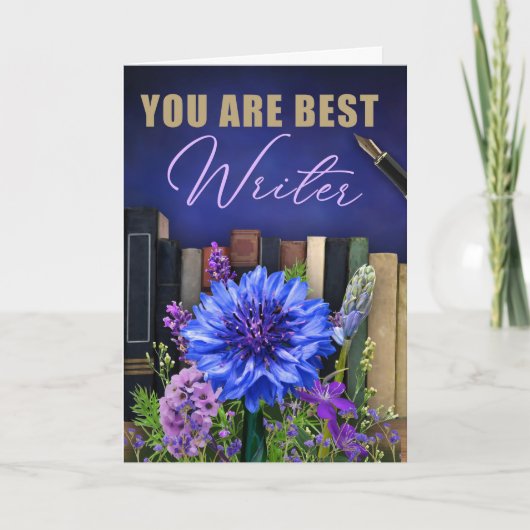 Best Writer Book Theme Greeting Card for an Author カード (正面)