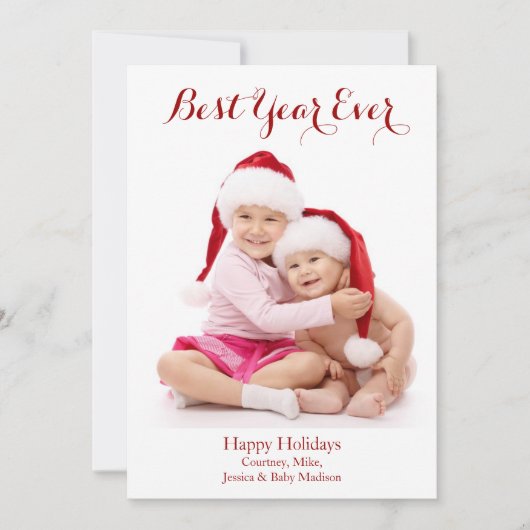 Best Year Ever Holiday Photo Card シーズンカード (正面)