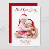 Best Year Ever Holiday Photo Card シーズンカード (正面/裏面)