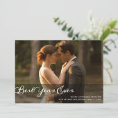 Best Year Ever Minimalist Couple Christmas Card シーズンカード (スタンド正面)