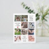 Best Year Ever Modern New Baby Photo Collage ポストカード (スタンド正面)