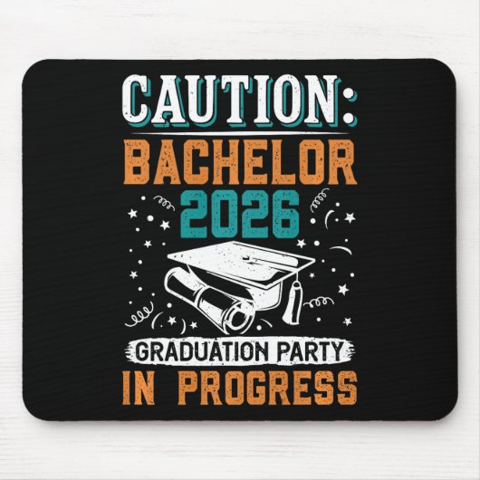 Bestanden Caution Bachelor 2026 卒業パーティー G マウスパッド (正面)