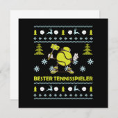 Bester Tennisspieler Ugly Sweater Christmas Gift 招待状 (正面/裏面)