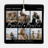 Bestest Bestieの友人Keepsake写真コラージュ セラミックオーナメント (裏面)