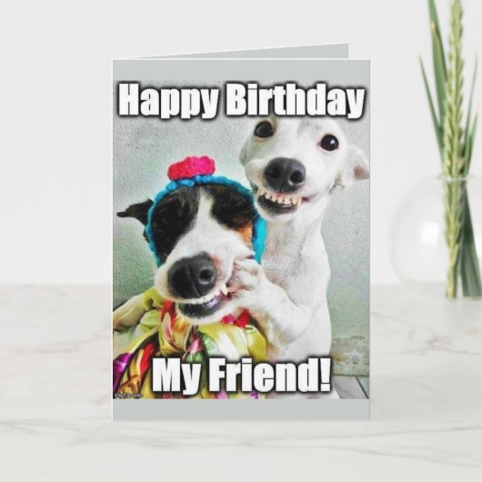 Bestfriend Funny Cute Dog Birthday Card カード (正面)