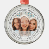 Bestfriends Forever BFFシンプルモダンカスタム写真 メタルオーナメント (正面)