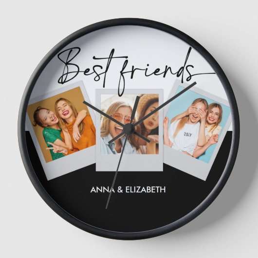 BESTIEギフトパーソナライズされたBFF誕生日写真かわいい 壁時計 (正面)