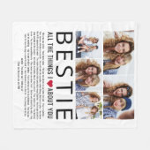 Bestieフォトコラージュ私たちはあなたについて愛するものリスト フリースブランケット (正面(横))