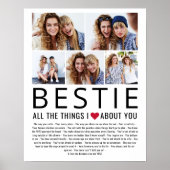 Bestieフォトコラージュ私たちはあなたについて愛するものリスト ポスター (正面)