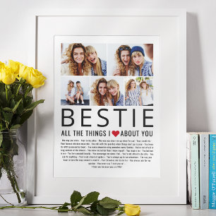 Bestieフォトコラージュ私たちはあなたについて愛するものリスト ポスター