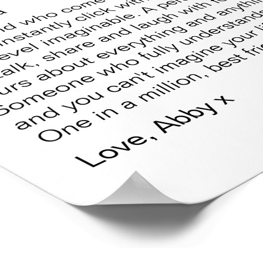 Bestie定義ポスターフレンド最高のギフト ポスター (角)