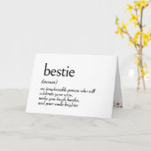 BESTIE誕生日の辞書定義 カード (黄色い花)