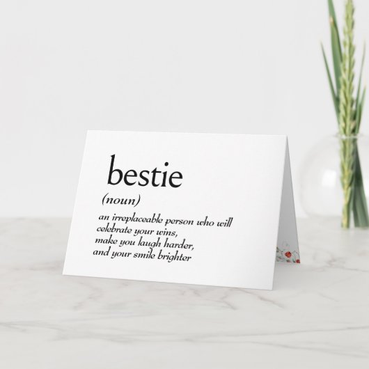 BESTIE誕生日の辞書定義 カード (正面)