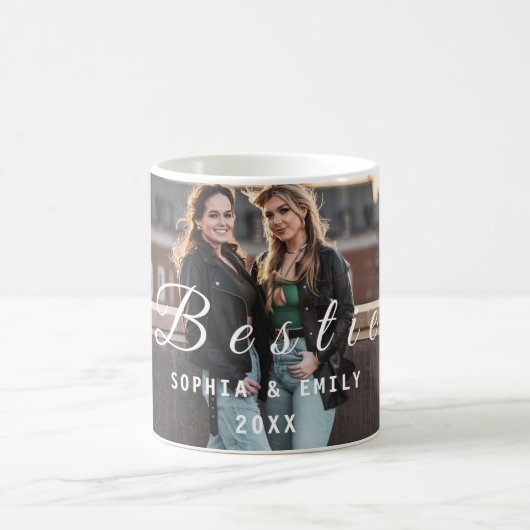 Bestie Collage Mug – Custom Photos, Names & Year コーヒーマグカップ (中央)