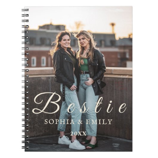Bestie Collage Spiral Photo Notebook – Custom ノートブック (正面)