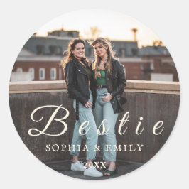 Bestie Collage Sticker – Names & Year Personalized ラウンドシール