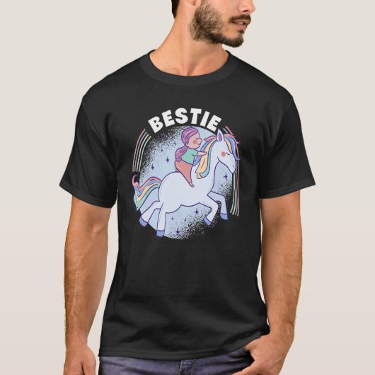 Bestie Graphic Horse Lover Equestrian Rider Horses Tシャツ (正面)