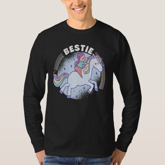 Bestie Graphic Horse Lover Equestrian Rider Horses Tシャツ (正面)
