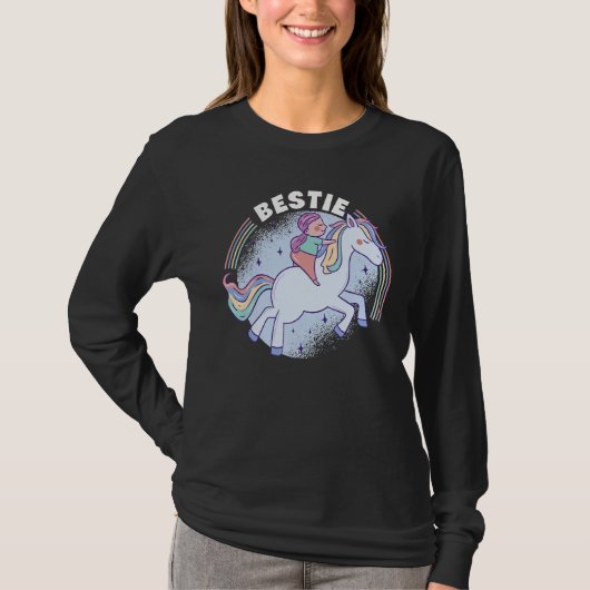 Bestie Graphic Horse Lover Equestrian Rider Horses Tシャツ (正面)