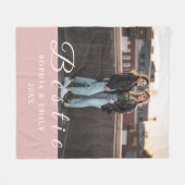 Bestie Photo Collage Fleece Blanket with Names フリースブランケット (正面(横))