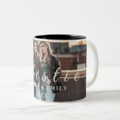 Bestie Photo Collage Mug – Custom Name & Year ツートーンマグカップ (正面右)