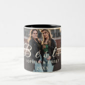 Bestie Photo Collage Mug – Custom Name & Year ツートーンマグカップ (中央)