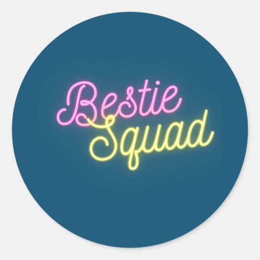 Bestie Squad Best Friends Forever  ラウンドシール (正面)