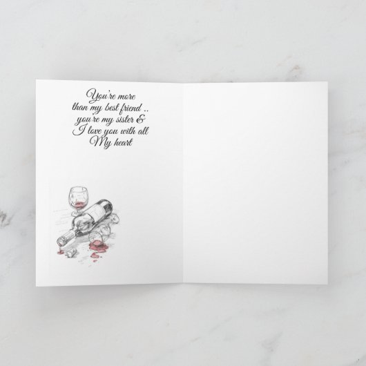 Bestie Wine Birthday  カード (内部)