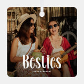 BESTIESのかわいいパーソナライズされたBFFギフト メタルオーナメント (正面)