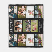 Bestiesカスタムフォトコラージュ&ネームフリース空白の フリースブランケット (正面)
