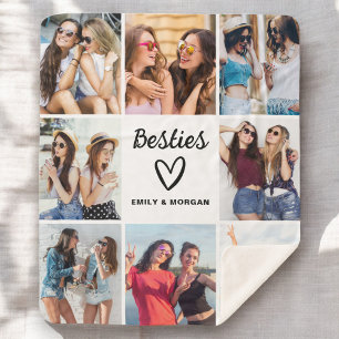 Bestiesスクリプトギフトfor Friendsフォトコラージュ シェルパブランケット