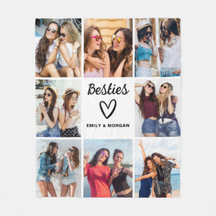 Bestiesスクリプトギフトfor Friendsフォトコラージュ フリースブランケット