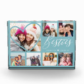 Bestiesスクリプト7写真最高の友達コラージュハート フォトブロック (正面)